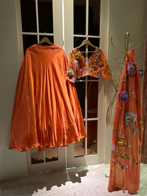 Orange lehanga set