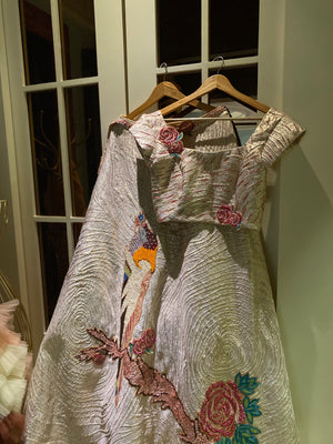 Golden peacock lehanga set